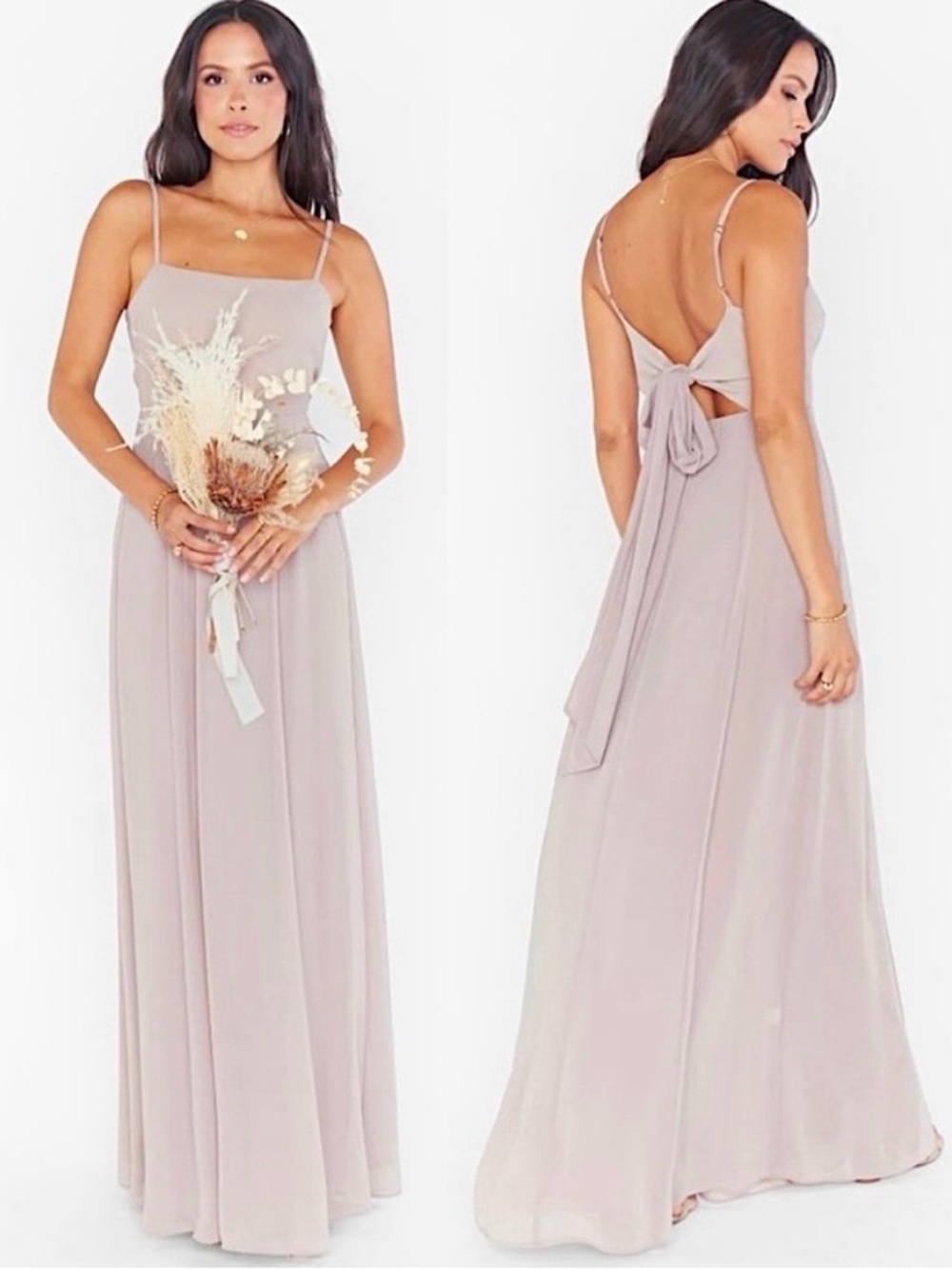 Show Me Your MuMu Lauren Tie Maxi Dress - Chiffon - Size Small